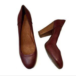 Madewell Frankie Pumps Burgundy Leather Heels